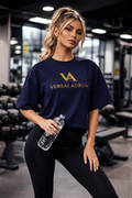 CAMISETA OVERSIZE CROP FRENCH NAVY