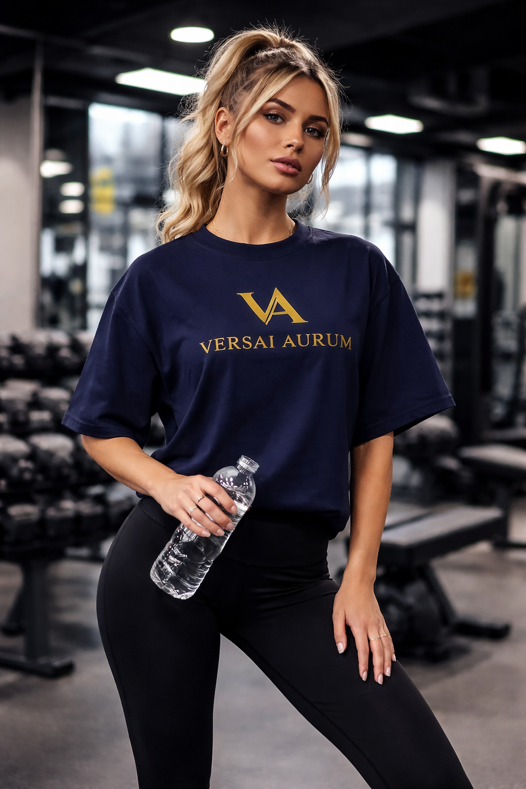 CAMISETA OVERSIZE CROP FRENCH NAVY
