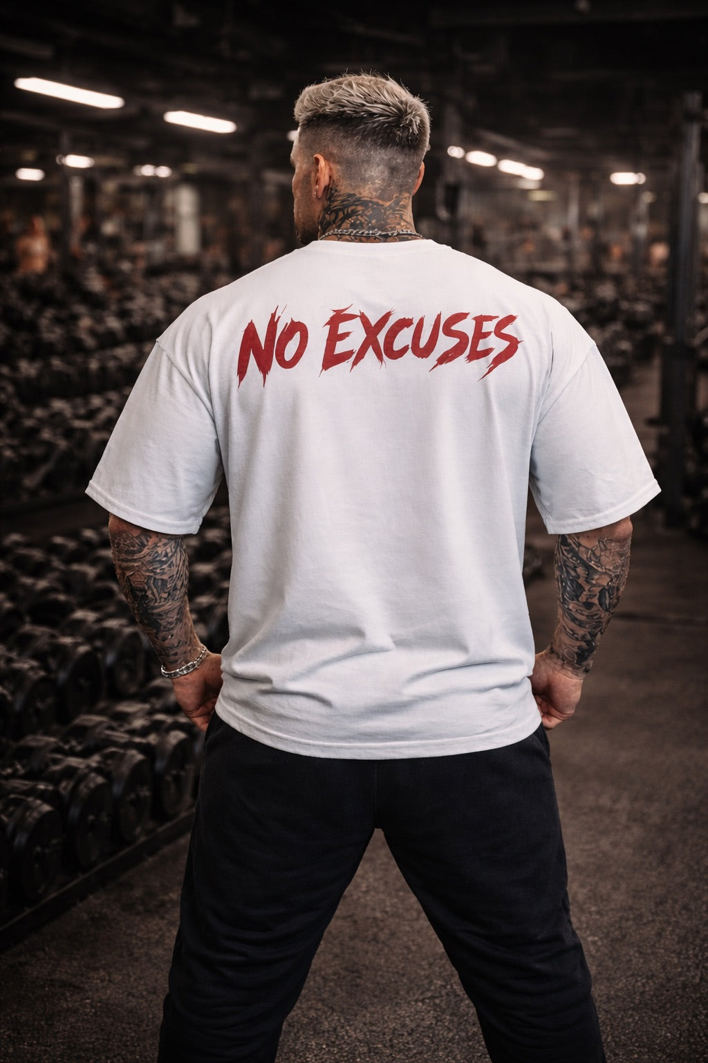 CAMISETA OVERSIZE NO EXCUSES WHITE