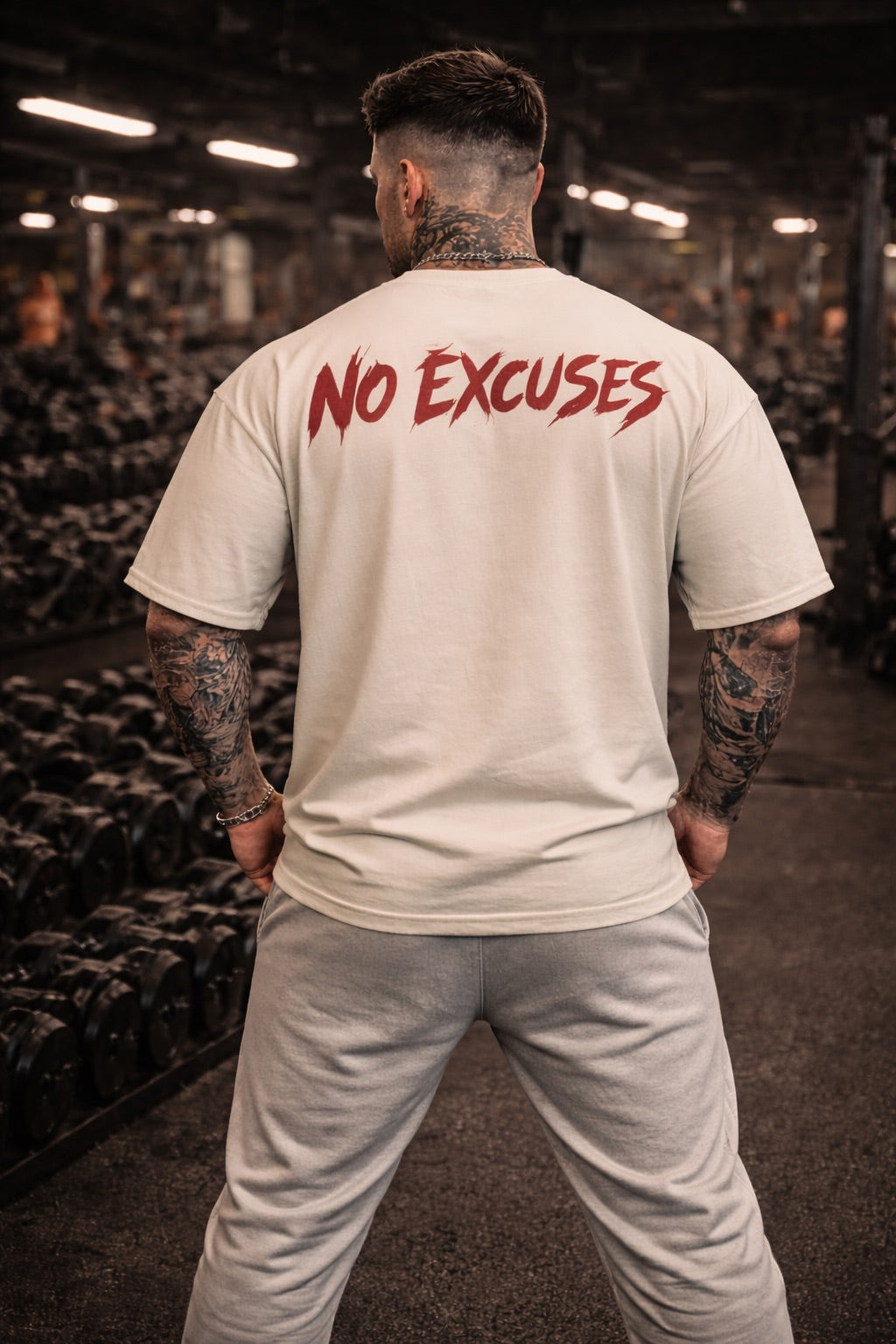 CAMISETA OVERSIZE NO EXCUSES NATURAL RAW